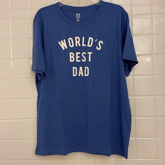 PJ Place, large graphic sleep tee. Blue, rib knit crew neck. Tag-lees label - Picture 16 of 17